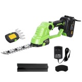 Outsunny 2-&icirc;n-1 Foarfecă cu acumulator pentru gard viu, foarfecă electrică pentru gard viu &amp; tufe cu lungime de tăiere 20/10 cm, &icirc;ncărcător | Aosom Ro
