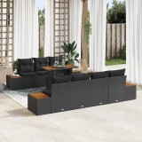 Cumpara ieftin Set de canapele pentru grădină 8 pcs Negru Rattan poli
