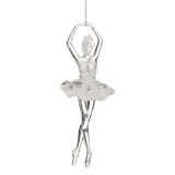 Ornament Brad Crăciun, Balerină, Transparent, Glitter, 17 cm, Plastic, Oem