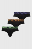 Cumpara ieftin Emporio Armani Underwear slip 3-pack barbati, culoarea negru