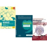 Pachet Bacalaureat 2026. Eseul. Pregatire individuala pentru proba scrisa, Matematica filiera tehnologica: servicii, resurse si tehnic si Biologia pe