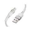 Cablu incarcator pentru Iphone Syncwire, 1.2 m, nylon impletit, alb