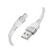 Cablu incarcator pentru Iphone Syncwire, 1.2 m, nylon impletit, alb