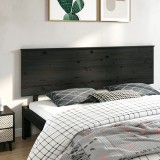 vidaXL Tăblie de pat, negru, 204x6x82,5 cm, lemn masiv de pin