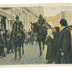 4989 - BUCURESTI G-ral Mackensen on the street - mini old postcard (6/5 cm) 1916