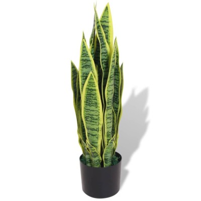 Plantă artificială Limba-soacrei cu ghiveci, 65 cm, verde foto