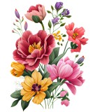 Sticker decorativ, Flori, Multicolor, 83 cm, 1216STK-8