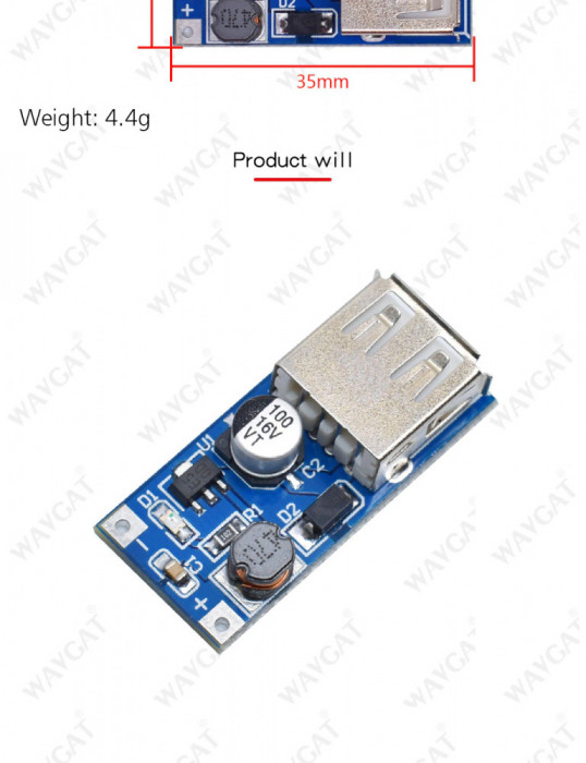 Sursa incarcator DC-DC USB step up de la 0.9V ~ 5V la 5V 600MA