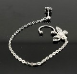 Cumpara ieftin Cercel Single Ear Cuff din Argint 925 cu Lant si Fluture cu Zirconiu