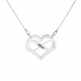 Aimee - Colier personalizat cu inimioara si infinit cu nume din argint 925, Bijubox