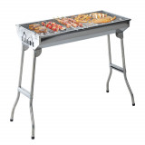 Cumpara ieftin Outsunny Grătar Barbecue Portabil și Pliabil, din Oțel Inoxidabil, Ușor de Transportat, Ideal pentru Picnic, Camping, 73x33x71 cm | Aosom Romania