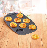 Cumpara ieftin Forma de copt quiche, Tefal, PerfectBake Mini J5734902, 21 x 29 cm, aluminiu reciclat, negru/maro