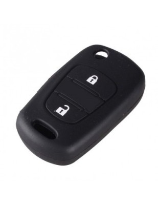 Husa cheie auto din silicon Kia Hyundai 2 butoane Negru foto