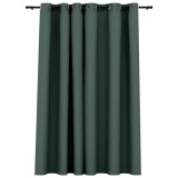 Cumpara ieftin Perdea opaca, aspect panza, cu ocheti, verde, 290x245 cm