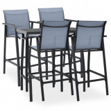 Set mobilier de bar pentru gradina, 5 piese, negru si gri GartenMobel Dekor, vidaXL