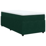 Cumpara ieftin Pat box spring cu saltea, verde inchis, 90x200 cm, catifea