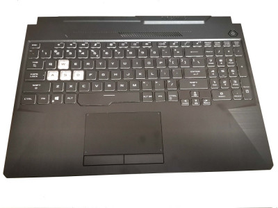 Carcasa superioara cu tastatura palmrest Laptop Gaming, Asus, TUF A15 FA506II, FA506IH, 3BBKXTAJN00, 90NR03M1-R31UI0, iluminata, layout US foto