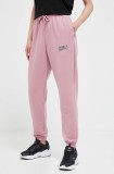 Under Armour pantaloni de trening culoarea roz, neted