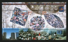 Israel 2001 - Belgica, diamante, bloc neuzat foto