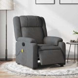 VidaXL Fotoliu electric de masaj rabatabil, gri &icirc;nchis, textil