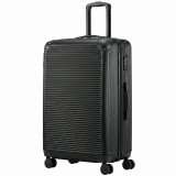 HOMCOM Valiză Mare Rigidă 116L, Extensibilă, cu 4 Roți, Compartiment Umed/Uscat, 50x33x77 cm, Negru | Aosom Romania