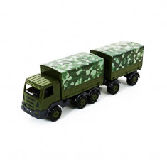 Camion militar cu prelata si remorca - SuperTruck, 71x16x22 cm, foto
