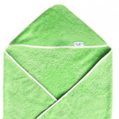 Prosop cu gluga pentru bebelusi, 80x100 cm, Verde, Tuxi Brands
