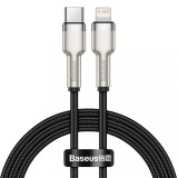 CABLU alimentare si date Baseus Cafule Metal, Fast Charging Data Cable pt. smartphone, USB Type-C la Lightning Iphone PD 20W, braided, 1m, negru &quot;CATL