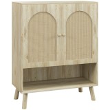 HOMCOM Dulap de depozitare Boho cu uși decorative din ratan | Aosom Romania