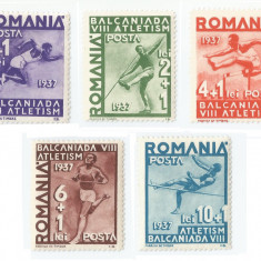 Romania, LP 121/1937, A 8-a Balcaniada de Atletism - Bucuresti, MNH