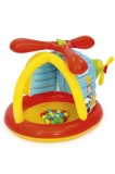 Cumpara ieftin Spatiu de joaca copii 155x102x91 cm, elicopter gonflabil cu 25 bile multicolore, interior/exterior, Bestway