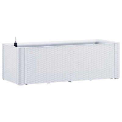 Strat inaltat gradina cu sistem auto-udare, alb, 100x43x33 cm foto