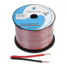 Cablu difuzor CCA 2x0.20mm rosu/negru 1m la rola Cabletech KAB0387