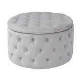 Cumpara ieftin Taburet catifea gri 70 x 42 cm