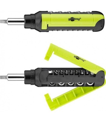 Set surubelnita cu clichet 8biti CrV si 5 tubulare 3x Phillips PH0 PH1 PH2 3x Capete plane 3mm 5mm 6mm 2x Torx T15 T20 1x adapto foto