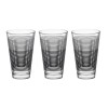 Set 3 pahare din sticla, 330 ml, Transparent cu linii, 7x13.5 cm, ATU-081454, Oem