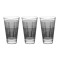 Set 3 pahare din sticla, 330 ml, Transparent cu linii, 7x13.5 cm, ATU-081454