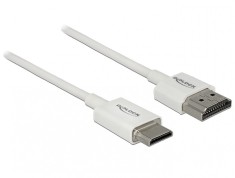 Cablu HDMI la mini HDMI-C T-T 3D 4K 0.25m Slim Premium Alb, Delock 85140