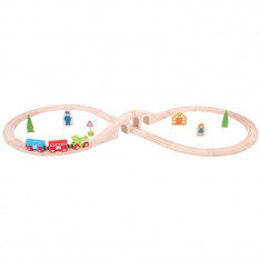 Set tren cu cale ferata circulara, 27 piese, 102 cm x 46 cm