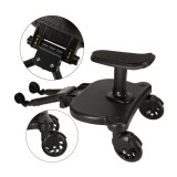 Adaptor de carucior pentru al doilea copil, platforma cu scaun , 2 roti, capacitate 25 kg, universal, negru