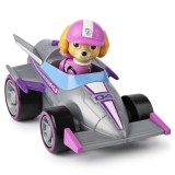PATRULA CATELUSILOR SKYE MASINA DE CURSE CU SUNETE SI MOTOR PULL-BACK, Spin Master