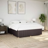 Cumpara ieftin Gossi cadru de pat fara saltea, maro inchis, 200x200 cm, textil