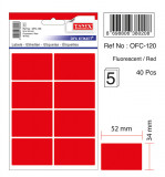 Etichete Autoadezive Color, 34 X 52 Mm, 40 Buc/set, Tanex - Rosu Fluorescent