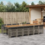 vidaXL Set mobilier de grădină cu perne, 13 piese, gri, poliratan 3210770