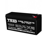 Acumulator AGM VRLA 12V 7Ah dimensiuni speciale 149mm x 49mm x h 95mm F2 TED Battery Expert Holland TED003195 (10) SafetyGuard Surveillance