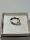 INEL AUR 18K + Cristale Zirconia - Mar. 52 - De Logodna - Franta - Deosebit !