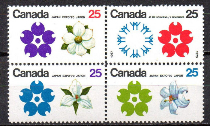 CANADA 1970, Expo&#039; 70 Osaka, serie neuzată, MNH