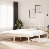Cadru de pat King Size, alb, 150x200 cm, lemn masiv