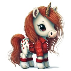 Sticker decorativ Unicorn, Rosu, 70 cm, 1241ST foto