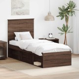 Cumpara ieftin Cadru de pat Stejar inchis 75 x 190 cm Lemn de pin masiv